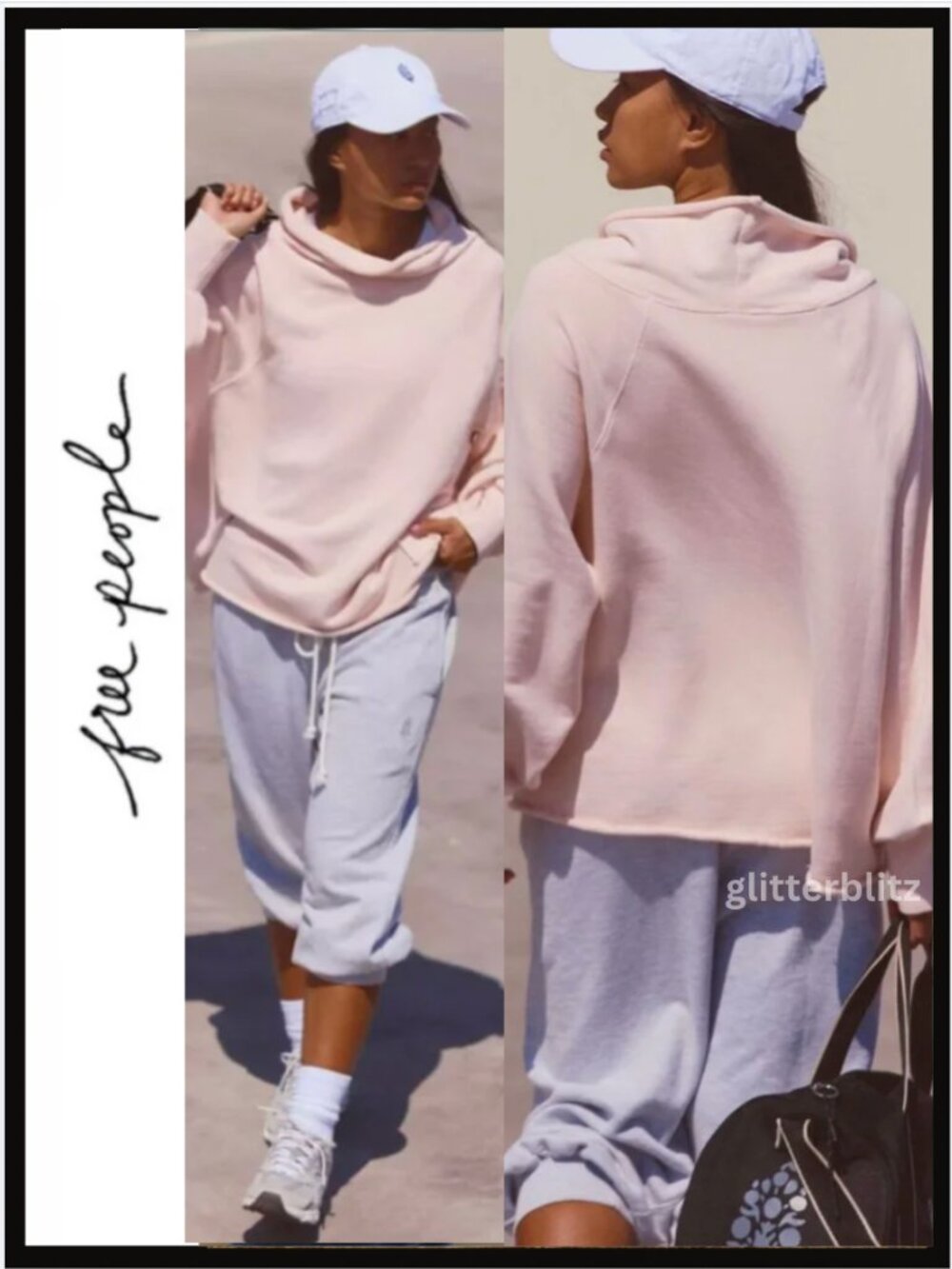 Free People Sweatshirt - French Terry Cutback Mock Neck Ballet Slipper - Large